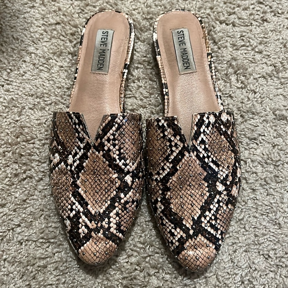 Steve Madden Snake Print Mules